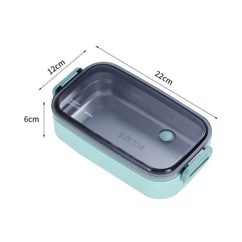 Stainless Steel Microwavable Bento Box - Sky Blue - 1 Layer